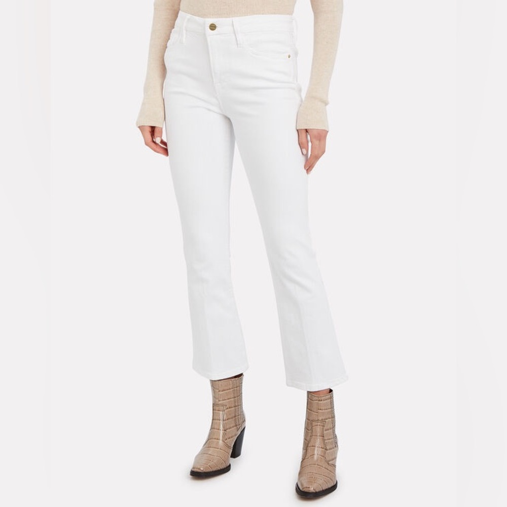 Frame White Le Crop Mini Boot Jeans